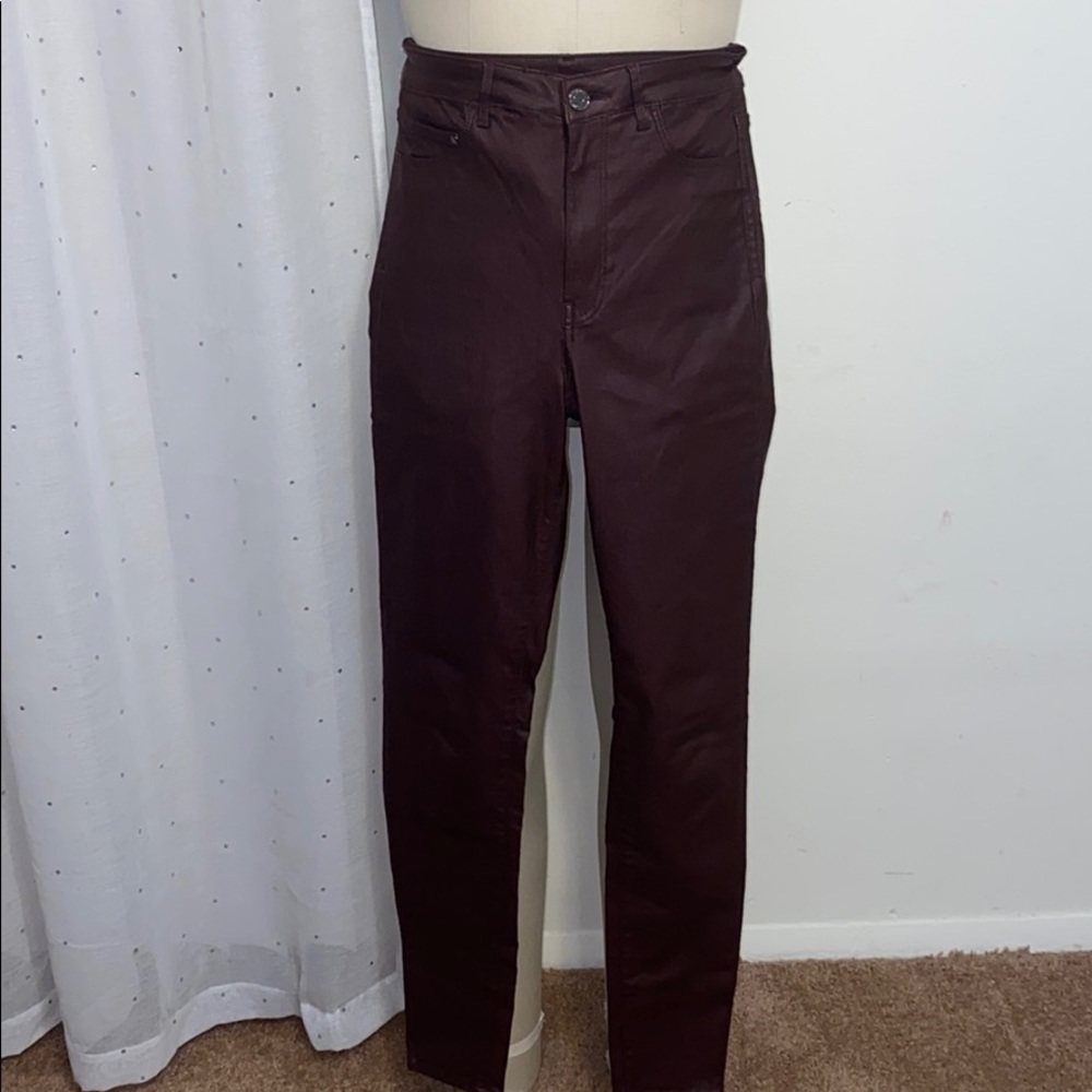 High Waisted Waxed Denim Jean